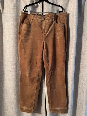 Talbots High-Waist Straight-Leg Corduroy Pants in Tan 16W